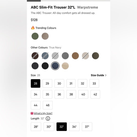 Lululemon ABC Slim-Fit Trouser 32"L Warpstreme - Picture 2 of 6